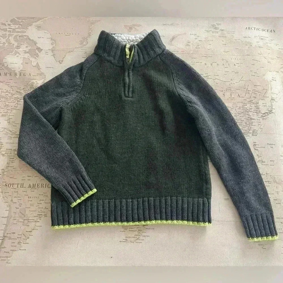 Mini Boden 1/4 Zip Mock Neck Sweater w/Fleece Size 9-10Y - Picture 1 of 3